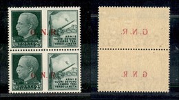 RSI - G.N.R. BRESCIA - 1943 - Secondo + Terzo Tipo - 25 Cent Esercito (14/If + 14/IIf) In Coppia Con Decalco - Gomma Int - Other & Unclassified