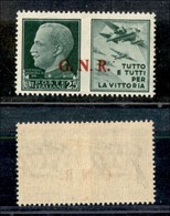 RSI - G.N.R. BRESCIA - 1943 - R Terzo Tipo - 25 Cent Aviazione (15/Ia) - Gomma Originale - Cert. AG - Autres & Non Classés