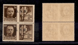 RSI - G.N.R. BRESCIA - 1943 - Secondo + Terzo Tipo - 30 Cent Milizia (20/Id + 20/IId) - Coppia Con Soprastampe A Destra  - Other & Unclassified