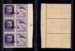 RSI - G.N.R. BRESCIA - 1943 - Trittico - 50 Cent Aviazione (23/I + 23/Ia + 23/II) - Gomma Integra - Cert. AG (1.600) - Other & Unclassified