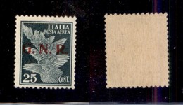 RSI - G.N.R. BRESCIA - 1943 - Secondo Tipo - 25 Cent (117/IIad - Aerea) Con Punti Grossi Dopo Le Lettere - Gomma Integra - Other & Unclassified