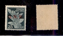 RSI - G.N.R. BRESCIA - 1943 - Secondo Tipo - 25 Cent (117/IIad - Aerea) Con Punti Grossi Dopo Le Lettere - Gomma Integra - Autres & Non Classés