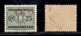 RSI - G.N.R. BRESCIA - 1943 - 25 Cent (50/Ia - Segnatasse) Con Soprastampa Capovolta - Gomma Integra - Ottimamente Centr - Other & Unclassified