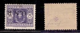 RSI - G.N.R. BRESCIA - 1943 - 5 Lire (57/I - Segnatasse) - Gomma Integra - Fiecchi + Cert. AG (1.250) - Other & Unclassified