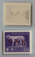 RSI - G.N.R. VERONA - 1944 - Errore Di Colore - 3,70 Lire (484A) Co Soprastampa Rossa - Gomma Integra - Raybaudi (1.000) - Autres & Non Classés