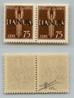 RSI - G.N.R. VERONA - 1944 - 75 Cent (119ccf + 119 - Aerea) Coppia - A Sinistra Tratti Verticali Dopo R - Gomma Integra  - Autres & Non Classés