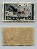 RSI - G.N.R. VERONA - 1944 - 2 Lire Aeroespresso (125ccb - Aerea) Gomma Originale Con Traccia Di Linguella (900) - Other & Unclassified