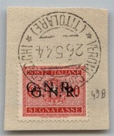 RSI - G.N.R. VERONA - 1944 - 20 Cent (49b - Segnatasse) Con Doppia Soprastampa Usato Su Frammento - Oliva - Other & Unclassified