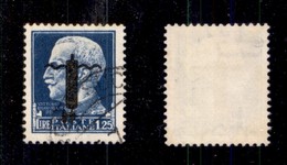 RSI - PROVVISORI - 1944 - Verona - 1,25 Lire (495Aa) Usato - Fascio Nero Capovolto - Cert. AG (500) - Other & Unclassified