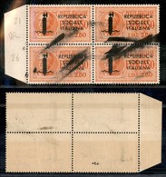 RSI - PROVVISORI - 1944 - Verona - 2,50 Lire (22 - Espressi) - Quartina Bordo Foglio Con Diffuse Macchie Tipografiche -  - Autres & Non Classés