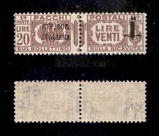 RSI - PROVVISORI - 1944 - 20 Lire (47a - Pacchi Postali) Soprastampa Corta - Gomma Integra - Raybaudi (3.000) - Andere & Zonder Classificatie