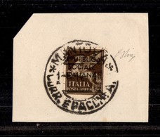 RSI - SAGGI-GENOVA - 1944 - 50 Cent (P2 - Aerea) Metà Destra Usata Su Frammento (Mantova 1.8.44) - Oliva + Cert. AG - Other & Unclassified