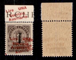 EMISSIONI LOCALI - GUIDIZZOLO - 1945 - 1 Lira Su 10 Cent (2b) Bordo Foglio In Alto - Doppia Soprastampa (una Obliqua) Ri - Other & Unclassified