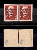 EMISSIONI LOCALI - TERAMO - 1944 - 2 Lire (11 + 11 L) In Coppia Con U Più Piccolo A Sinistra - Gomma Integra - Diena + C - Sonstige & Ohne Zuordnung
