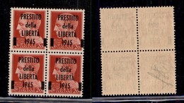 C.L.N. - LUCCA - 1945 - Prestito Della Libertà - 20 Cent Imperiale (Unificato 1) In Quartina - Gomma Integra - Andere & Zonder Classificatie