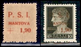 C.L.N. - MANTOVA - 1945 - 10 Cent + 1.90 Lire  (1aa) Con Soprastampa Recto Verso - Gomma Integra (900) - Autres & Non Classés