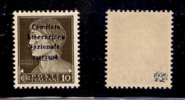 C.L.N. - PIACENZA - 1945 - 10 Cent Imperiale (Errani 40) - Gomma Integra - Raro - Cert. AG - Altri & Non Classificati