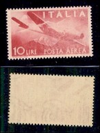 REPUBBLICA - POSTA AEREA - 1946 - 10 Lire (130aa - Aerea) - Stampa  Evanescente - Gomma Integra (500) - Altri & Non Classificati