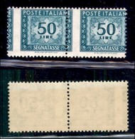 REPUBBLICA - SEGNATASSE - 1957 - Segnatasse - 50 Lire (118/IIf) - Coppia Orizzontale Con Dentellatura Verticale Spostata - Sonstige & Ohne Zuordnung