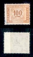 REPUBBLICA - SEGNATASSE - 1957 - Segnatasse - 100 Lire (119/IIe) Su Carta Ricongiunta - Gomma Integra (1.000) - Sonstige & Ohne Zuordnung