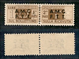 TRIESTE  - TRIESTE AMG FTT - 1950 - Pacchi Postali - 1 Lira (13 - Varietà) - Doppio G/T (obliquo A Sinistra) Leggermente - Sonstige & Ohne Zuordnung