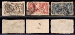 EUROPA - GRAN BRETAGNA - 1915 – Re Giorgio V E Britannia De La Rue (141II/143II) Serie Completa  - Usati (900) - Other & Unclassified