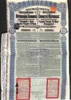 OLTREMARE - CINA - 1913 - Chemin De Fer Lungtsin U Hai - Certificato Obbligazionario Con Unito Foglio Di 40 Cedole - Ott - Sonstige & Ohne Zuordnung