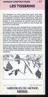 Delcampe - Fiche Illustrée NESTLE Les Merveilles Du Monde N° 67 LES TISSERINS - Nestlé
