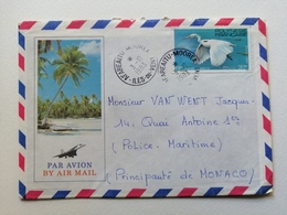 Courrier Aérien Polynesie Française Vers Monaco Oblitéré Avec Flamme 1983 - Storia Postale