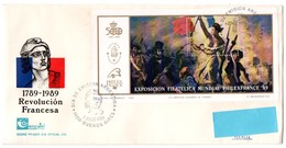 Pli PhilexFrance 89. Bicentenaire De La Révolution Française. Bloc Argentine 07/17 Juillet 1989 - Postmark Collection