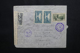 LIBAN - Enveloppe De Chtaura Pour Alexandrie En 1943 Avec Contrôle Postal, Affranchissement Plaisant - L 50969 - Lettres & Documents