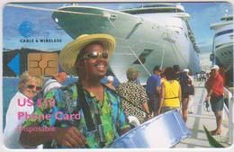 BRITISH VIRGIN ISLAND-0003A - Man Drums Cruiseship (Chip On Front) - Virgin Islands
