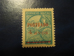 MACAU 1949 Tax Taxe Yvert 48 ** Unhinged Porteado Overprinted (Cat 2008 2,50 Eur) Macao China Portugal Area - Strafport