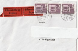 Deutschland. Brief Mit 3 Briefmarken Und Stempel. 1990. Bohrinsel. Einschreiben. - Minéraux