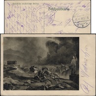 Allemagne / France 1918. Carte De Franchise Militaire, Château De Belloy, Somme. Peinture Mythologique, Char Solaire ?? - Mythology