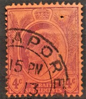 STRAITS SETTLEMENTS 1903/04 - Canceled - Sc# 107 - 4c - Straits Settlements