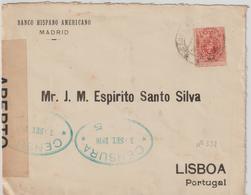 CARTA CIRCULADA  DE ESPANHA PARA PORTUGAL - ABERTA PELA CENSURA - Lettres & Documents