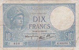 Billet De  10 Francs  Minerve  1940 - 10 F 1916-1942 ''Minerve''
