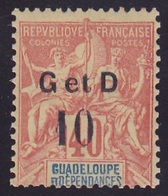 Guadeloupe N° 46 (hh)  Neuf * VARIETE RARE - Voir Bas "t" Descriptif & Verso - - Ungebraucht