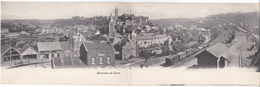 THUIN - PANORAMA - VUE SUR LA GARE - DOUBLE CARTE POSTALE - Thuin