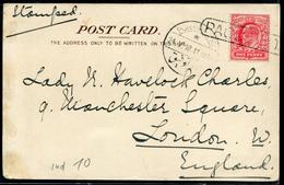 EGYPTE - GRANDE BRETAGNE N° 125 / CP OBL. GRIFFE " PAQUEBOT " + CAD PORT-SAID LE 24/5/1908 POUR LONDRES - TB - 1915-1921 Britischer Schutzstaat