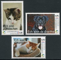 Luxemburgo 2016  Yvert Tellier Nº  2036/38 ** Refugio De Animales:Gatos Y Perro - Nuevos