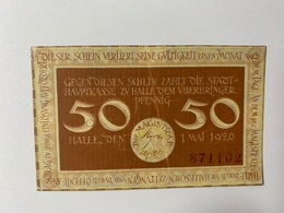 Allemagne Notgeld Halle 50 Pfennig - Collections