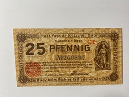 Allemagne Notgeld Koln 25 Pfennig - Collections