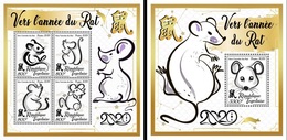 Togo 2019, Year Of The Rat, 4val In BF +BF - Astrology