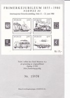 NORWEGEN FRIMERKEJUBILEUM 1855-1980 NORWEX 80 Schwarzdruck EISENBAHN SCHIFF AUTO FLUGZEUG - Autres & Non Classés