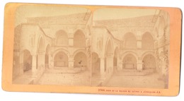 ISRAEL - COUR DE LA MAISON DE CAIPHE A JERUSALEM - J.A. - 1880s STEREOVIEW (7040) - Visionneuses Stéréoscopiques