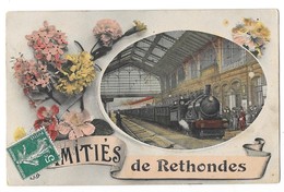 RETHONDES (60) Carte Fantaisie Train Amitiés De - Rethondes