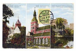 1928 LATVIA, RIGA TO ALBANIA, DURES, ILLUSTRATED POSTCARD, USED - Latvia