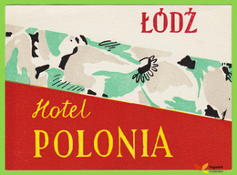 Voyo HOTEL POLONIA Lodz Poland Hotel Label  1970s Vintage - Adesivi Di Alberghi